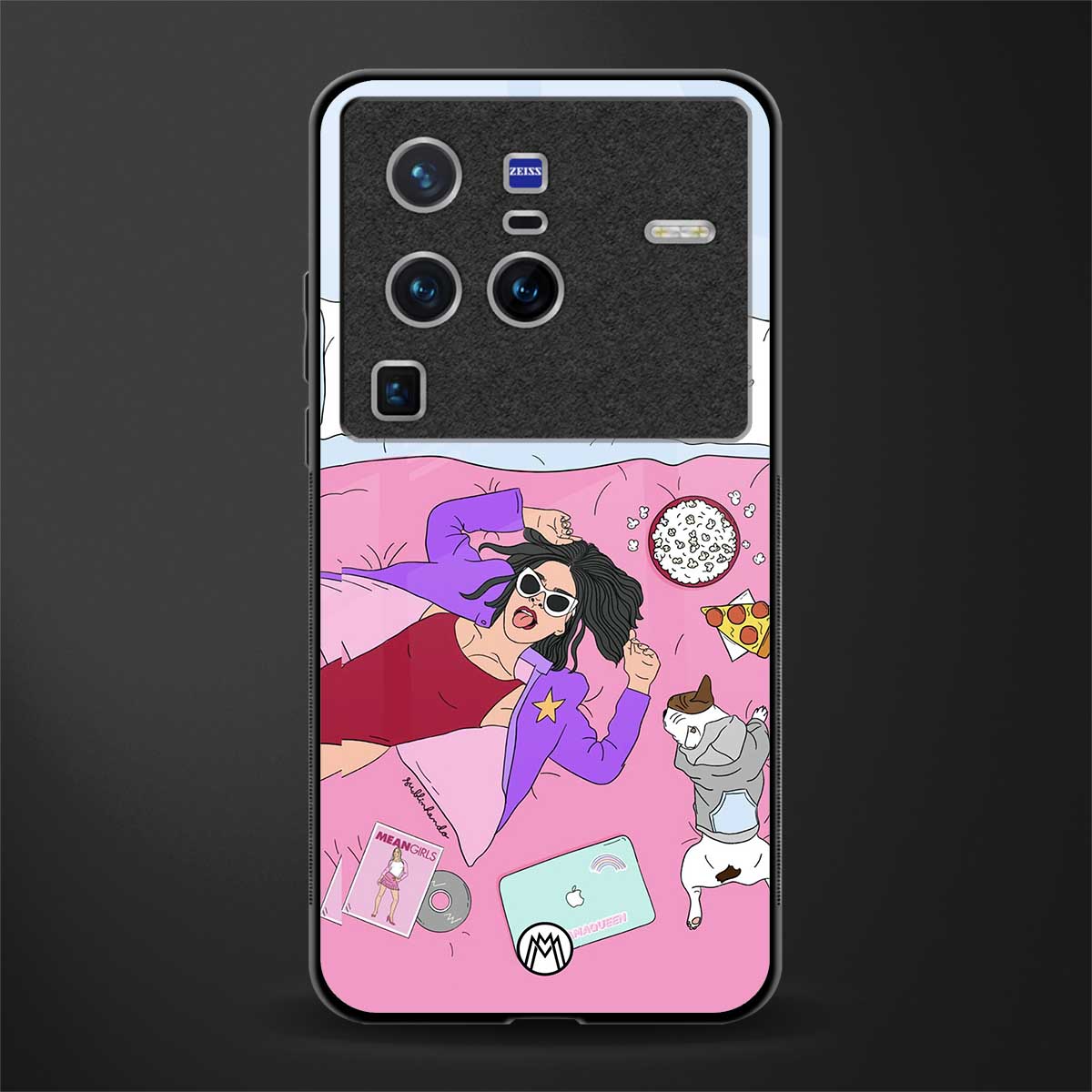 anti social chick girl glass case for vivo x80 pro 5g image