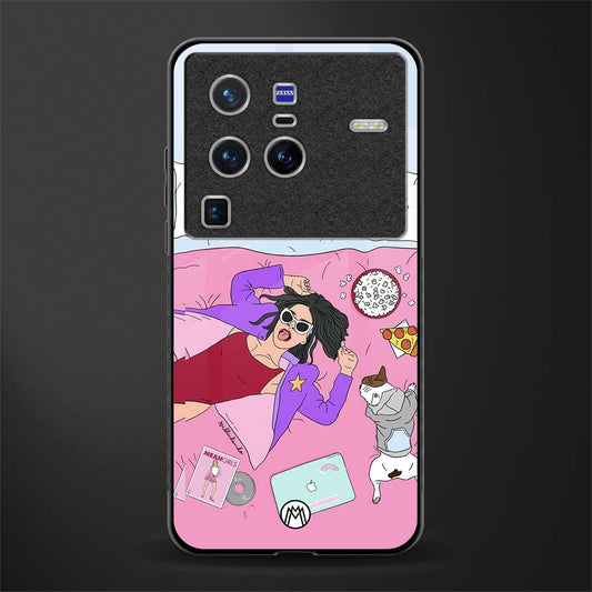 anti social chick girl glass case for vivo x80 pro 5g image