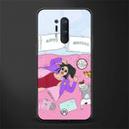 anti social chick girl glass case for oneplus 8 pro image
