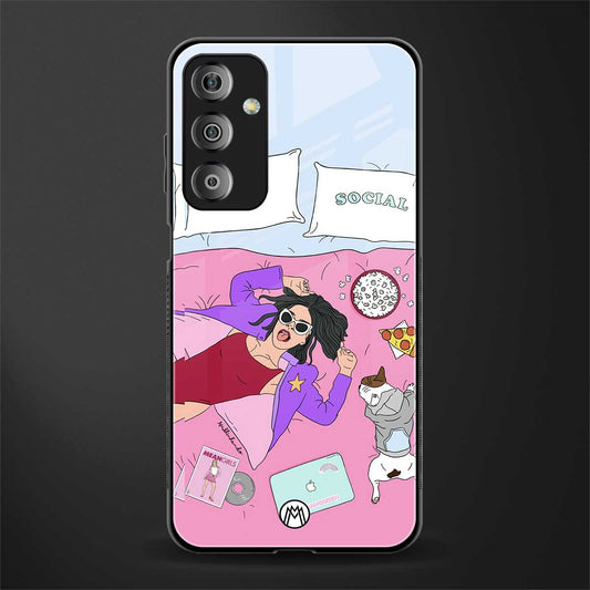 anti social chick girl back phone cover | glass case for samsung galaxy f23 5g