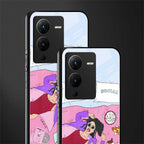 anti social chick girl back phone cover | glass case for vivo v25 pro 5g