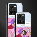 anti social chick girl back phone cover | glass case for vivo y35 4g