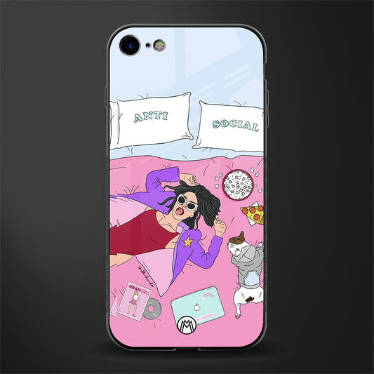 anti social chick girl glass case for iphone 7 image