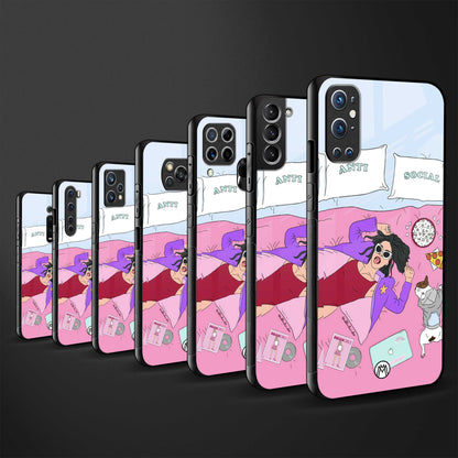 anti social chick girl glass case for oppo reno7 pro 5g image-3