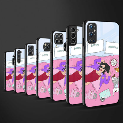 anti social chick girl glass case for redmi 9a image-3