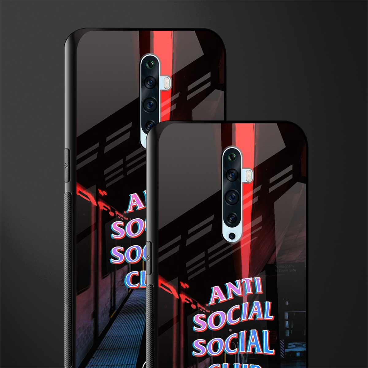 anti social social club glass case for oppo reno 2z image-2