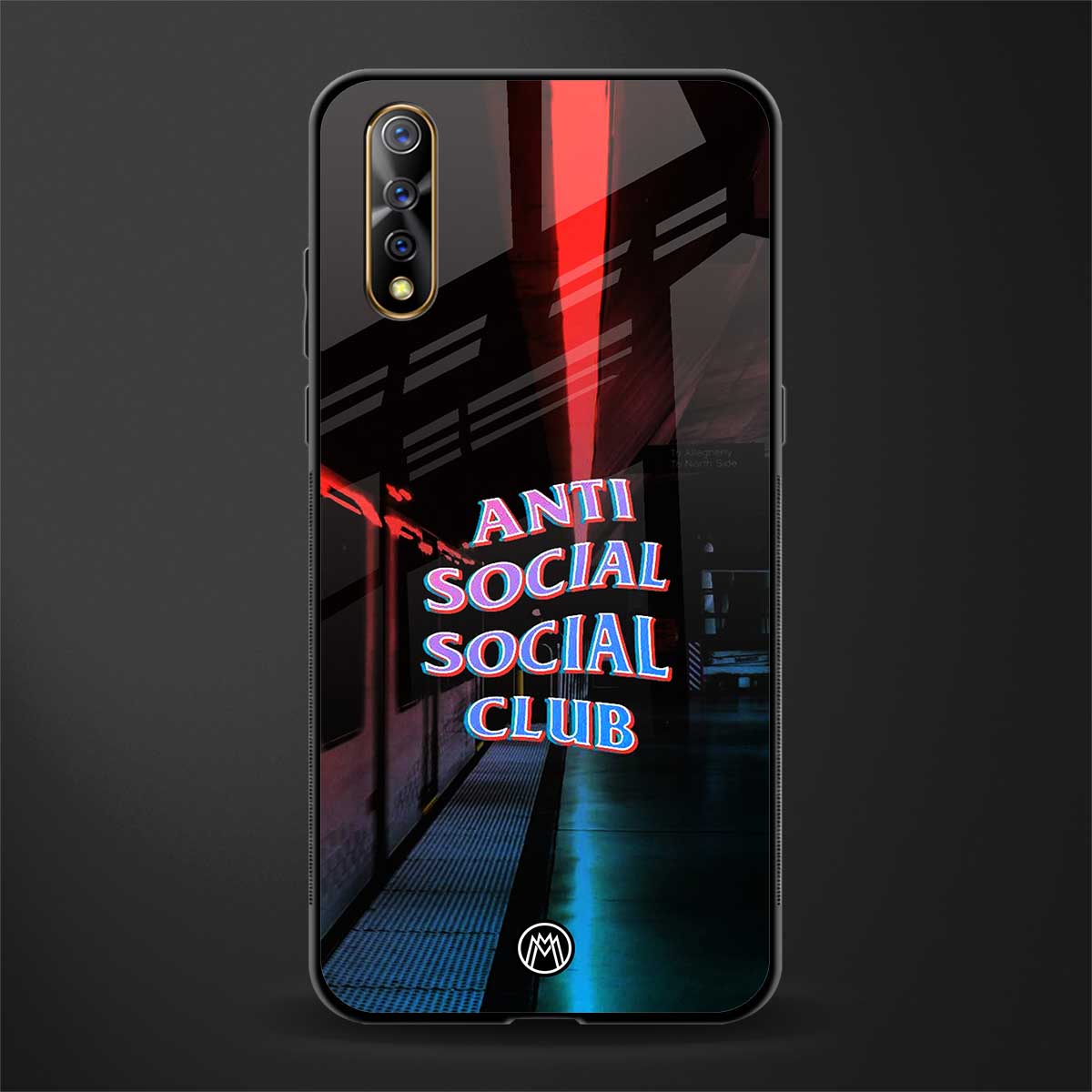anti social social club glass case for vivo s1 image