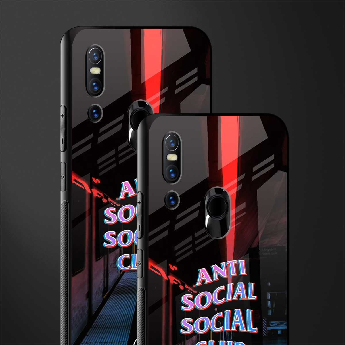 anti social social club glass case for vivo v15 image-2
