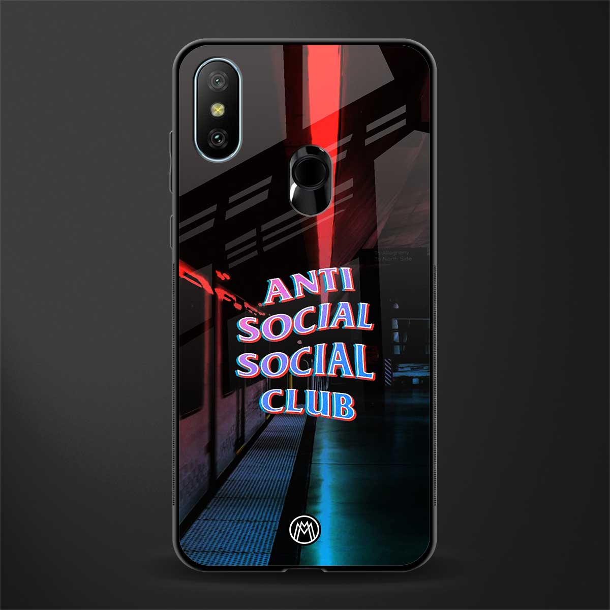 anti social social club glass case for redmi 6 pro image