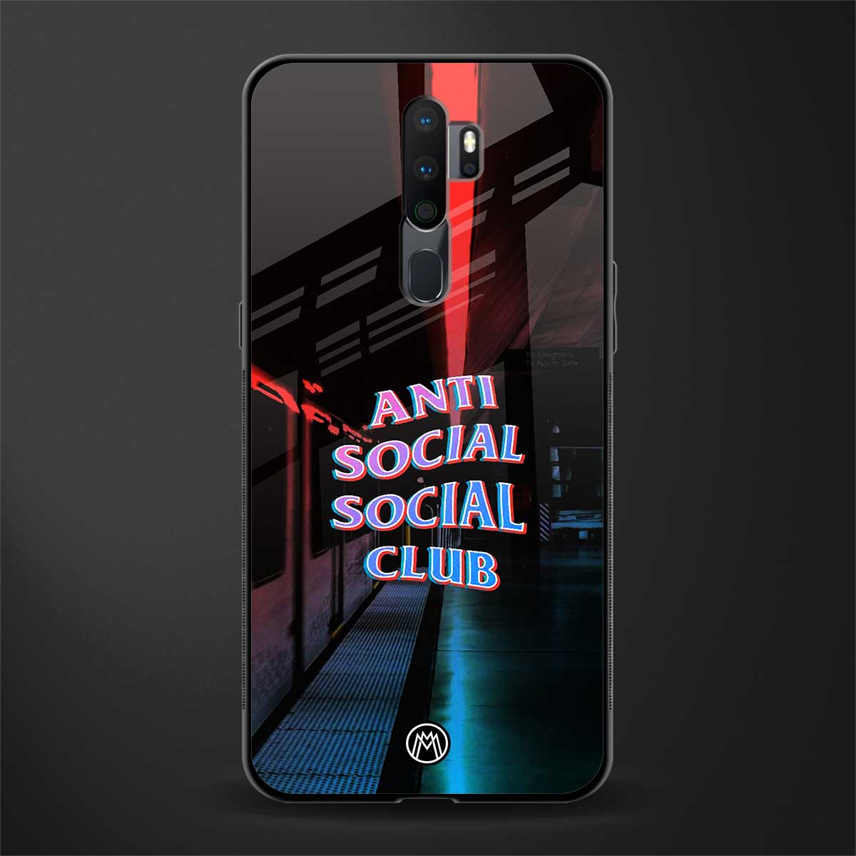 anti social social club glass case for oppo a9 2020 image