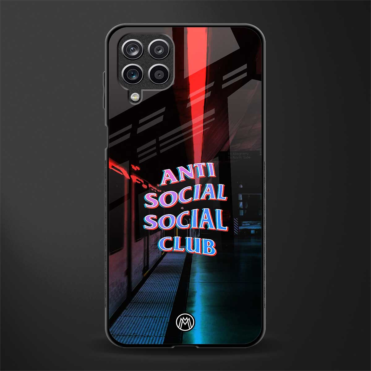 anti social social club back phone cover | glass case for samsung galaxy a22 4g