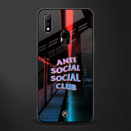 anti social social club glass case for realme 3i image