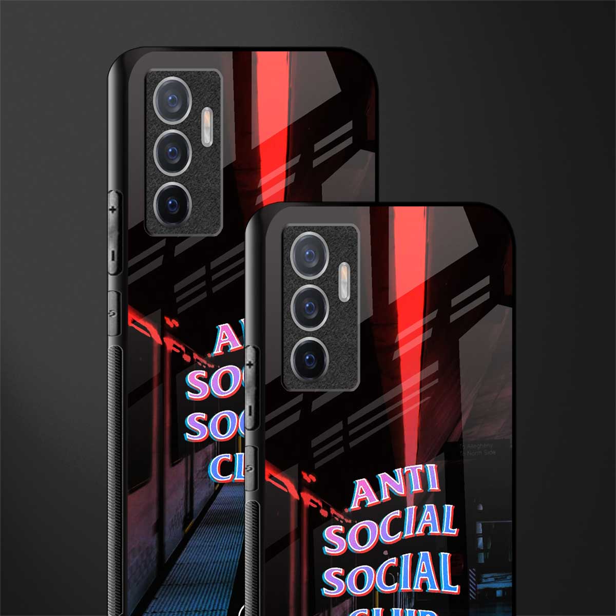 anti social social club glass case for vivo v23e image-2