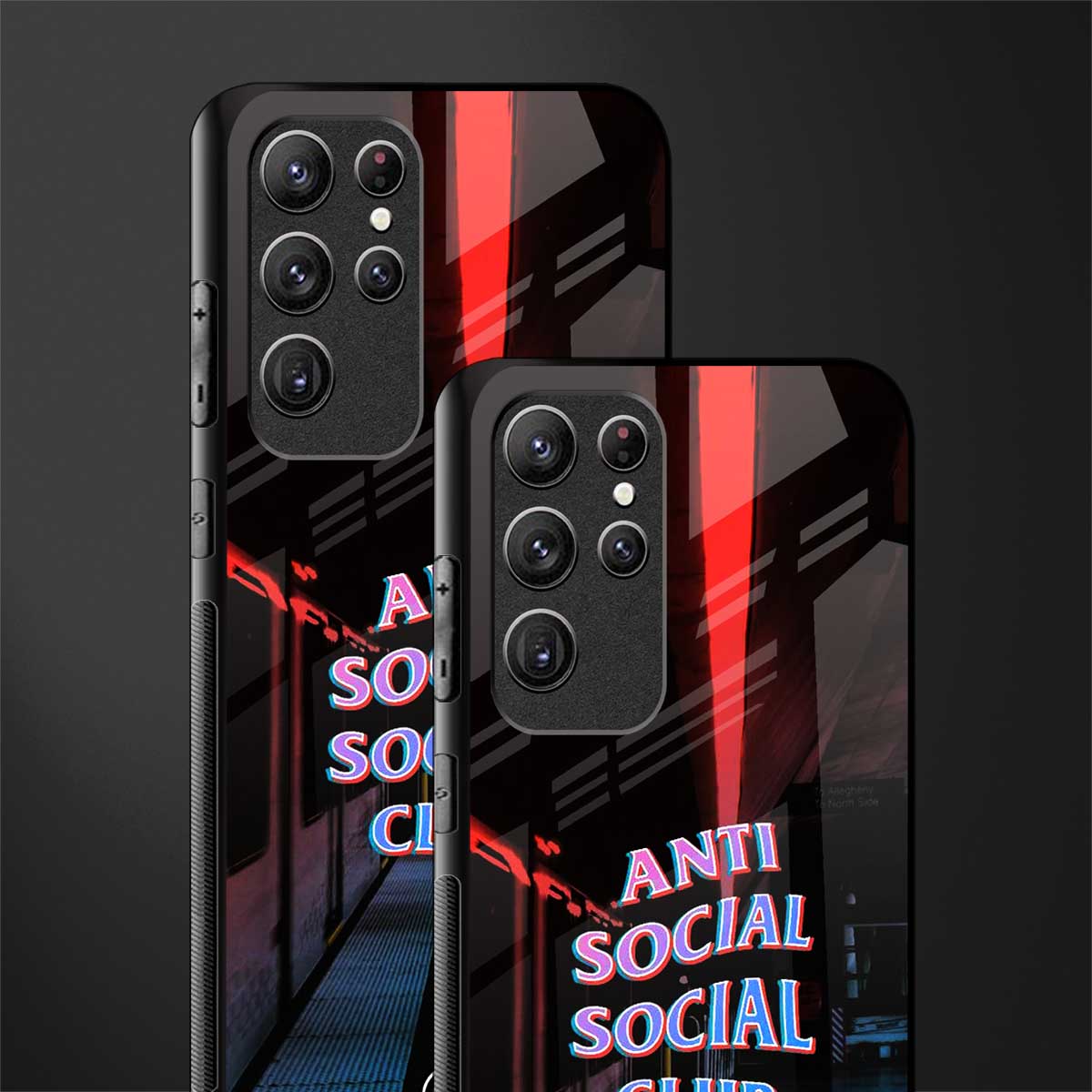 anti social social club glass case for samsung galaxy s22 ultra 5g image-2