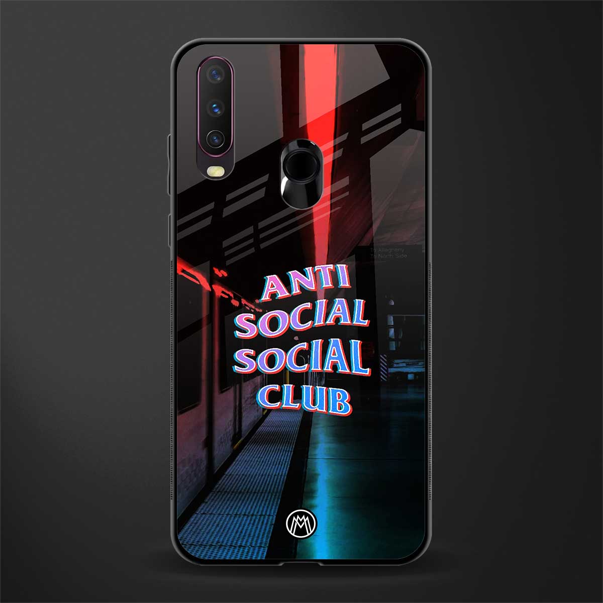 anti social social club glass case for vivo y15 image