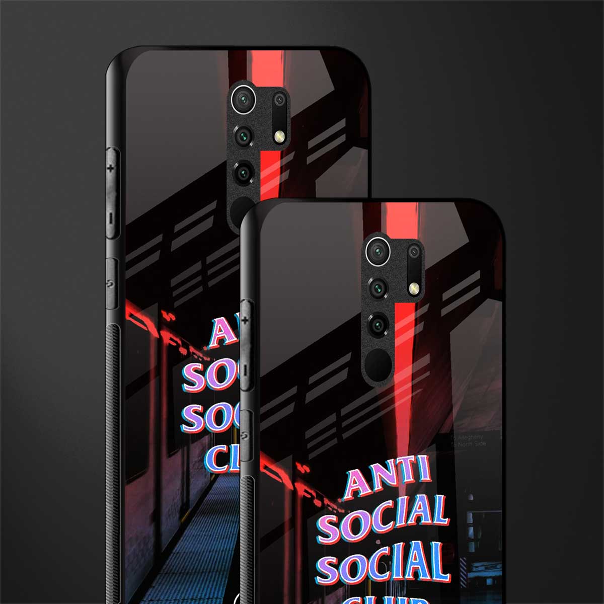 anti social social club glass case for poco m2 image-2