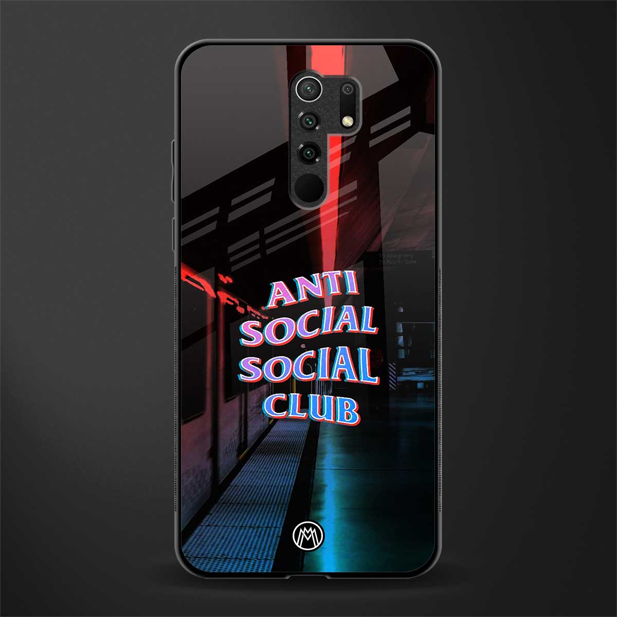 anti social social club glass case for poco m2 image
