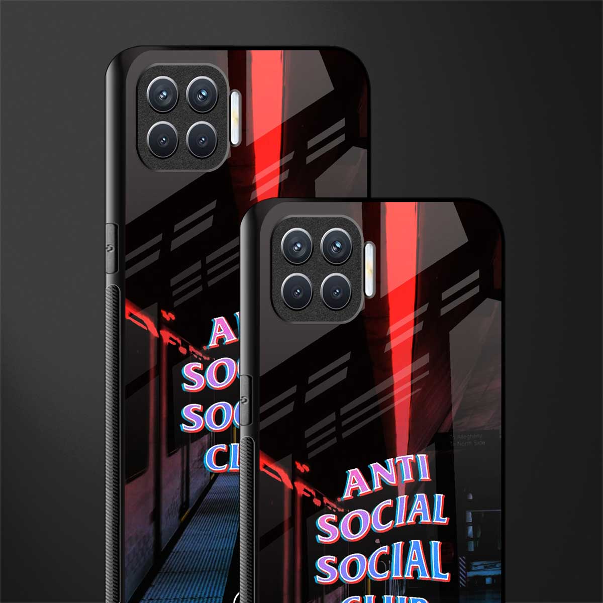 anti social social club glass case for oppo f17 image-2