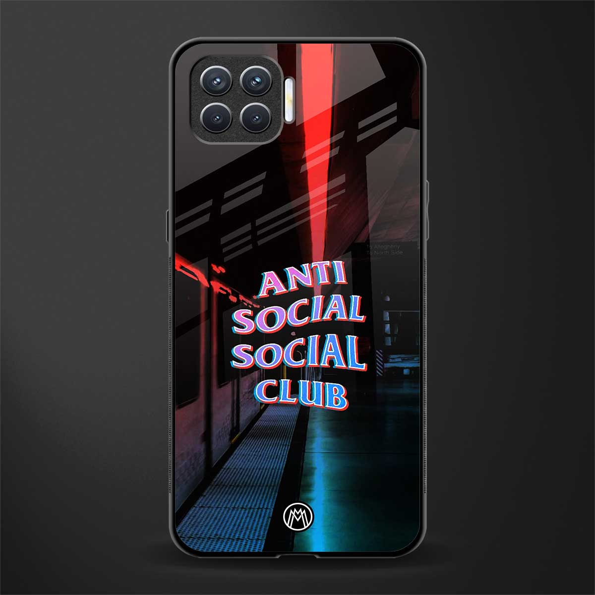 anti social social club glass case for oppo f17 image