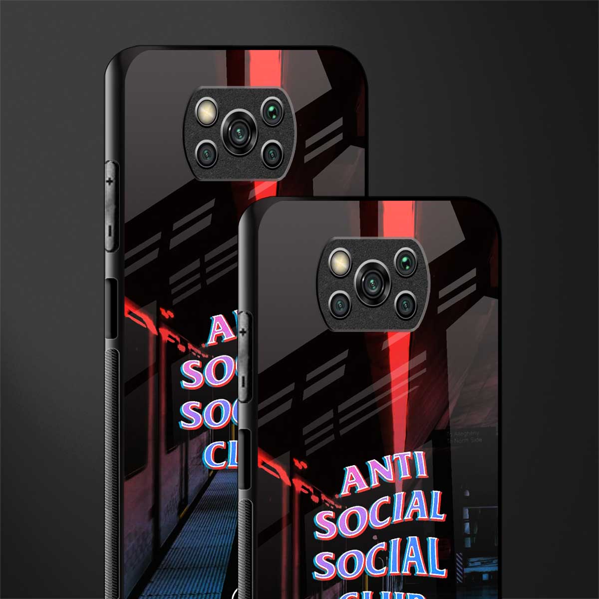 anti social social club glass case for poco x3 pro image-2