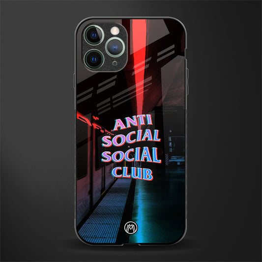 anti social social club glass case for iphone 11 pro image