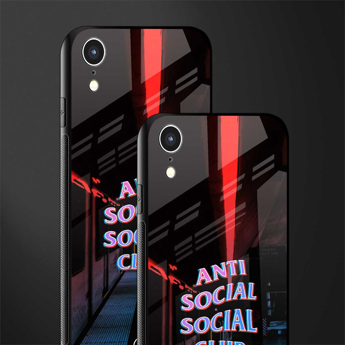 anti social social club glass case for iphone xr image-2