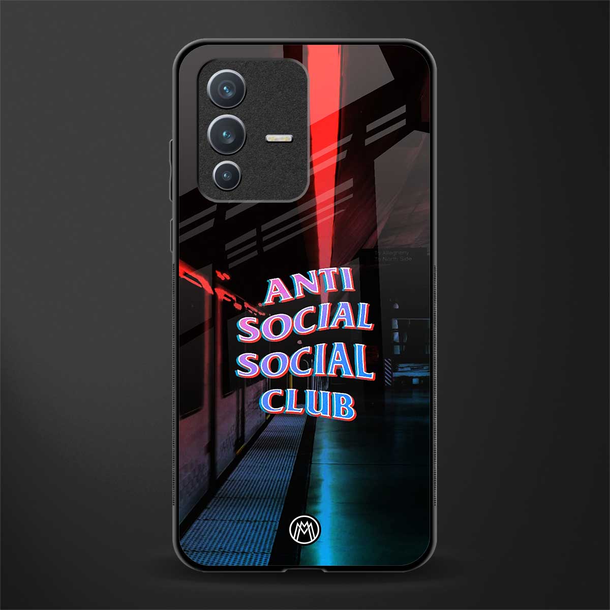 anti social social club glass case for vivo v23 5g image