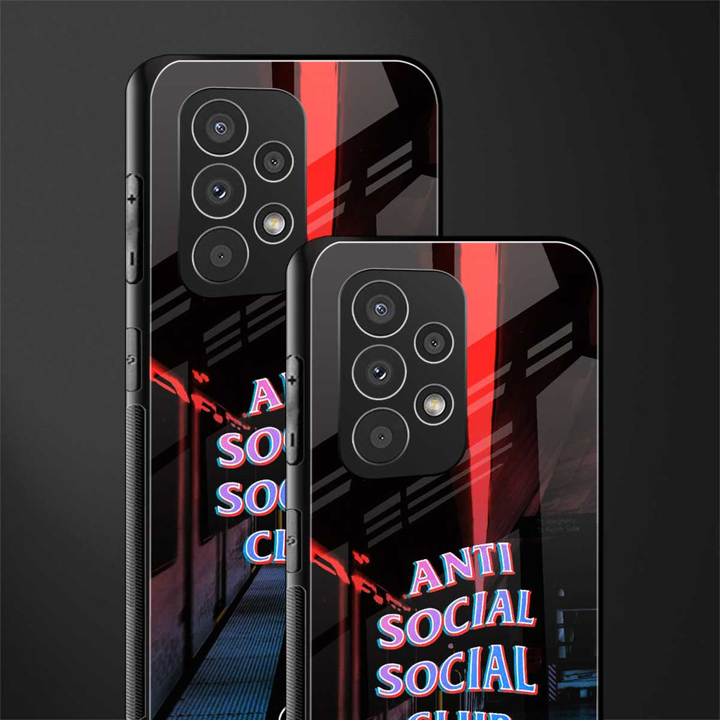 anti social social club back phone cover | glass case for samsung galaxy a73 5g