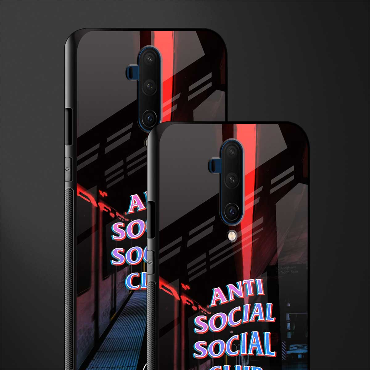 anti social social club glass case for oneplus 7t pro image-2