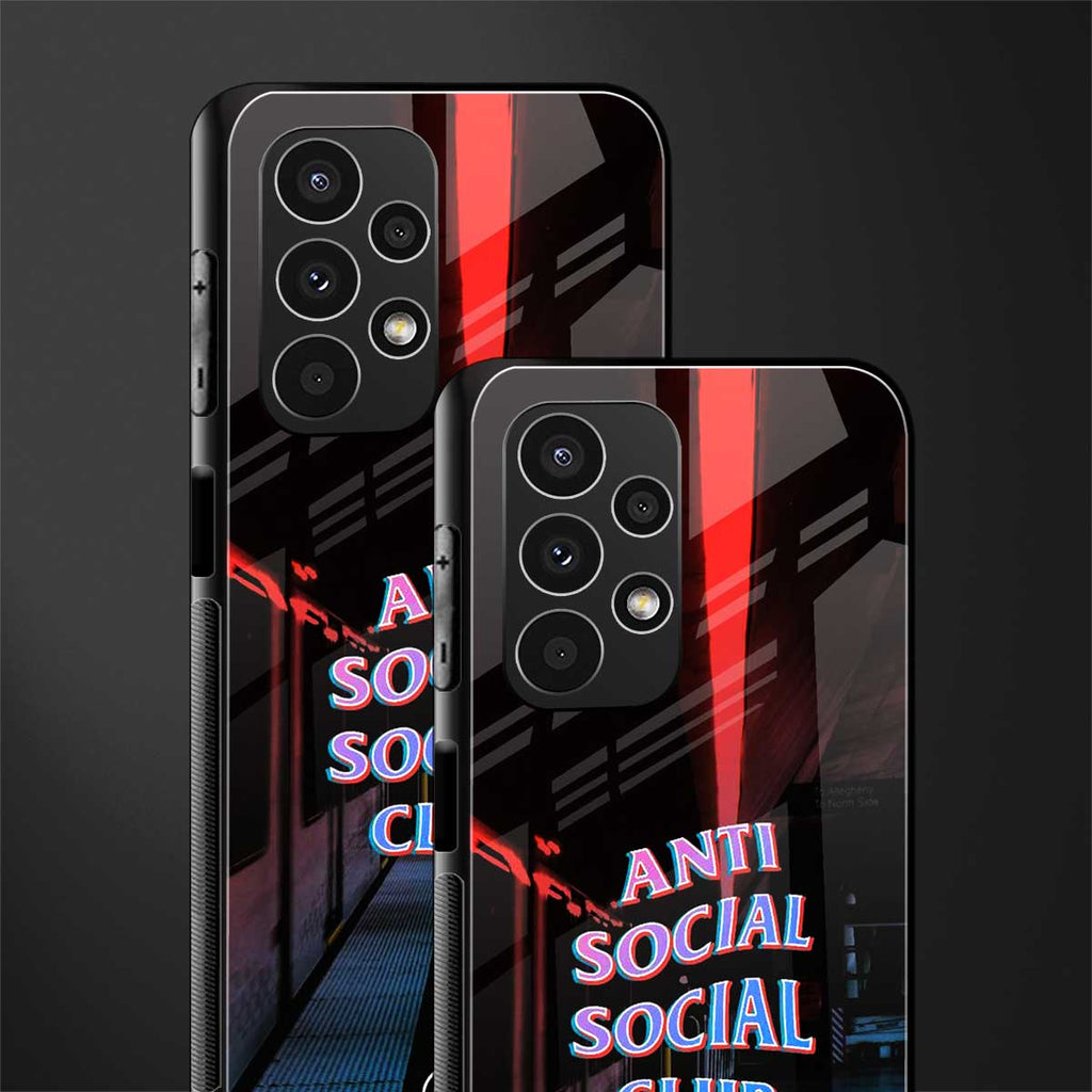 anti social social club back phone cover | glass case for samsung galaxy a13 4g