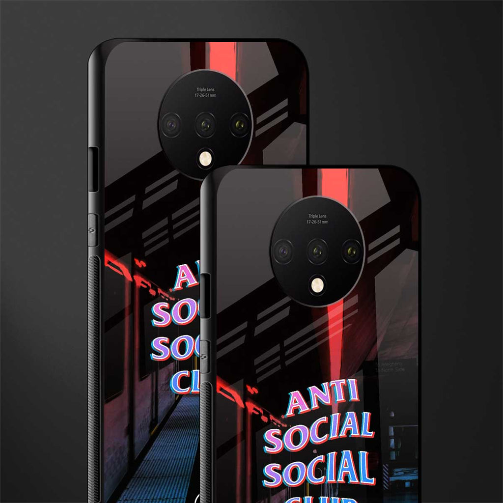 anti social social club glass case for oneplus 7t image-2