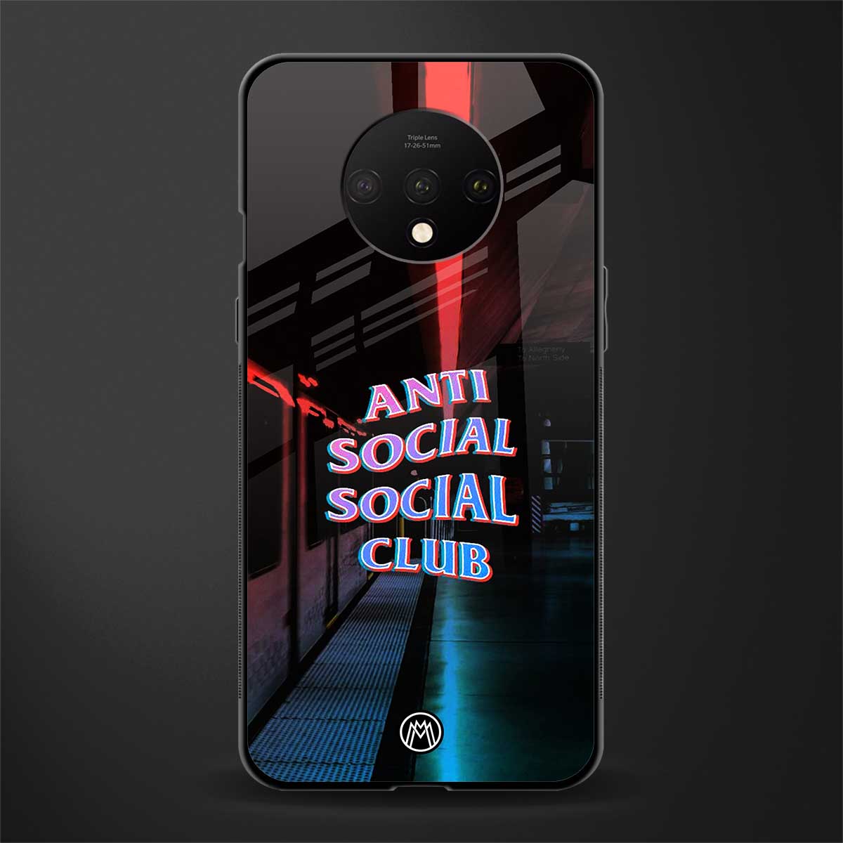 anti social social club glass case for oneplus 7t image