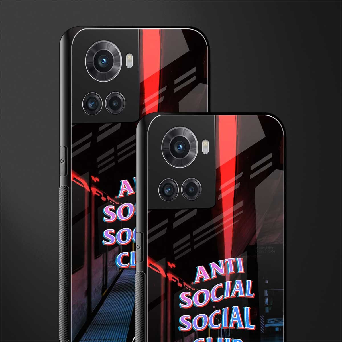 anti social social club back phone cover | glass case for oneplus 10r 5g