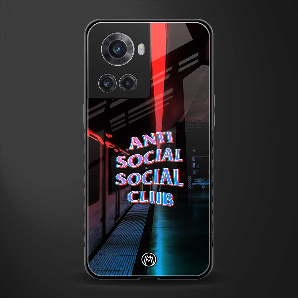 anti social social club back phone cover | glass case for oneplus 10r 5g