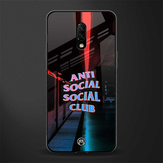 anti social social club glass case for oneplus 7 image