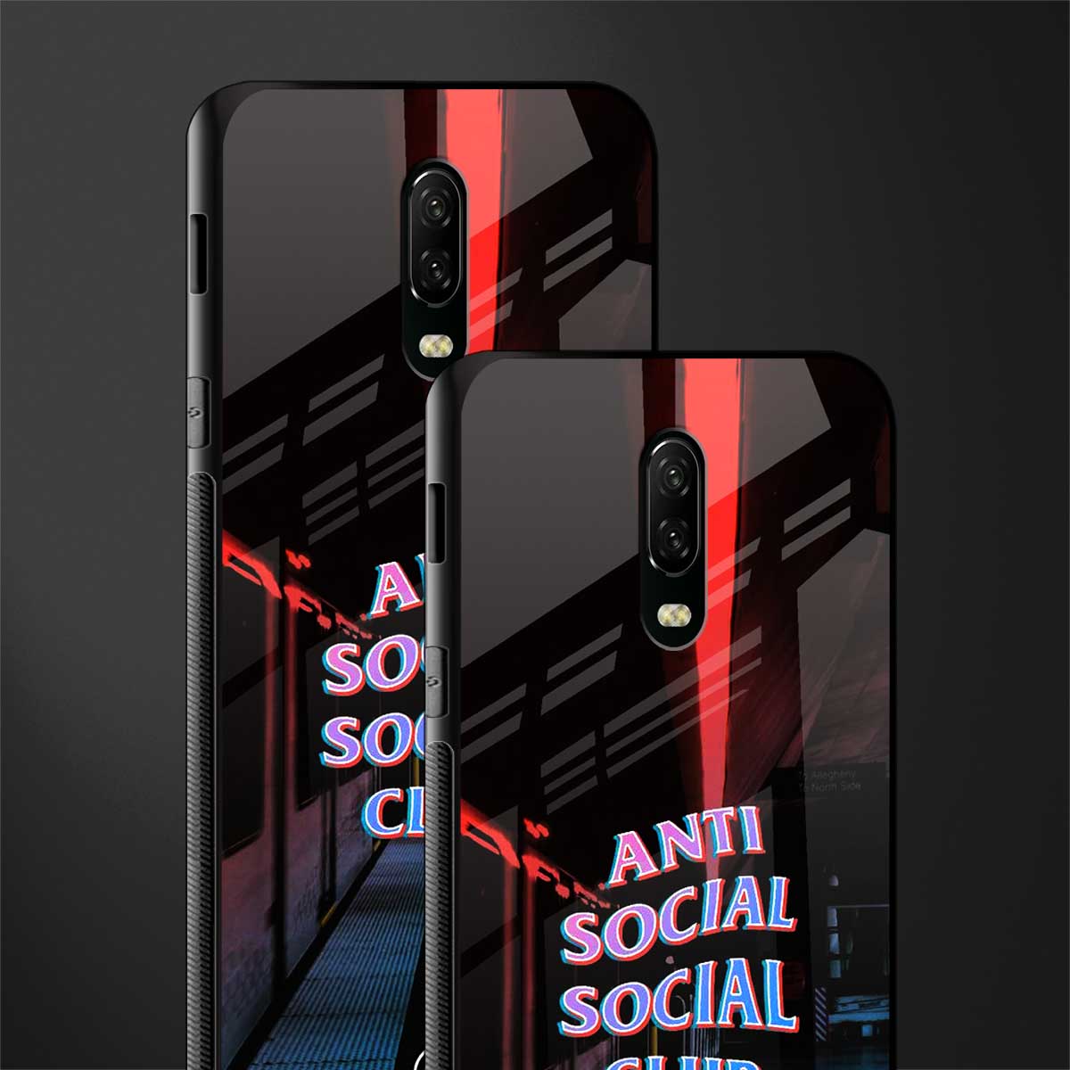 anti social social club glass case for oneplus 6t image-2