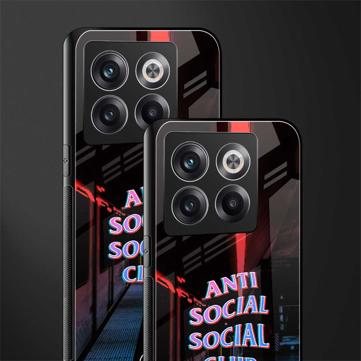 anti social social club back phone cover | glass case for oneplus 10t