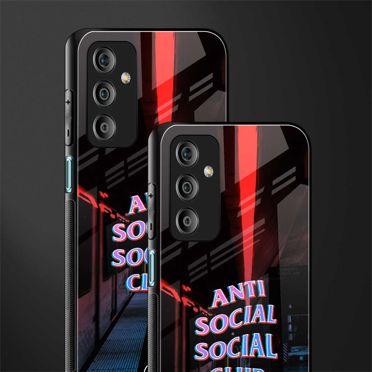 anti social social club back phone cover | glass case for samsung galaxy f23 5g
