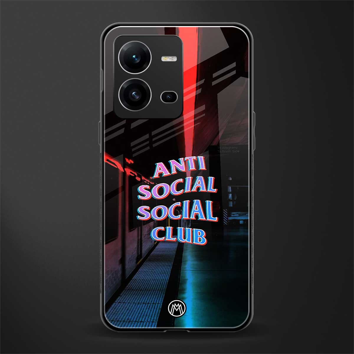 anti social social club back phone cover | glass case for vivo v25-5g