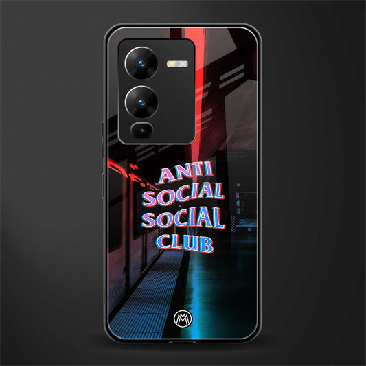 anti social social club back phone cover | glass case for vivo v25 pro 5g