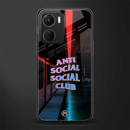 anti social social club back phone cover | glass case for vivo y16