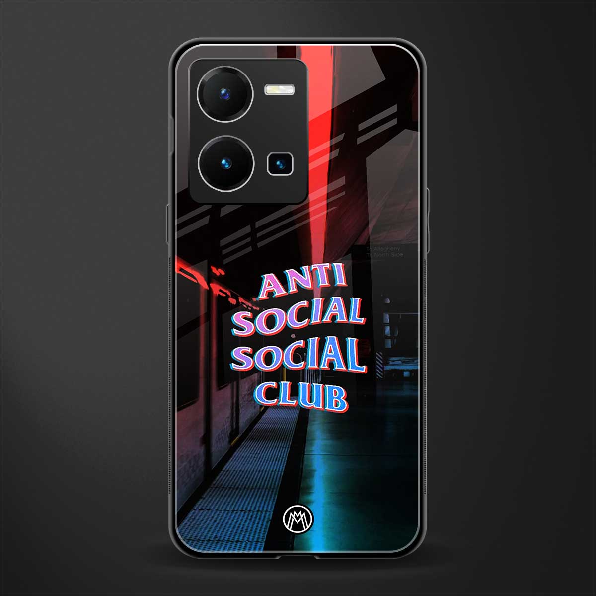 anti social social club back phone cover | glass case for vivo y35 4g