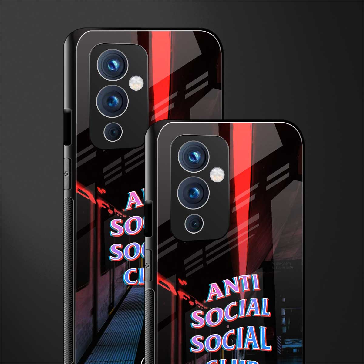 anti social social club back phone cover | glass case for oneplus 9