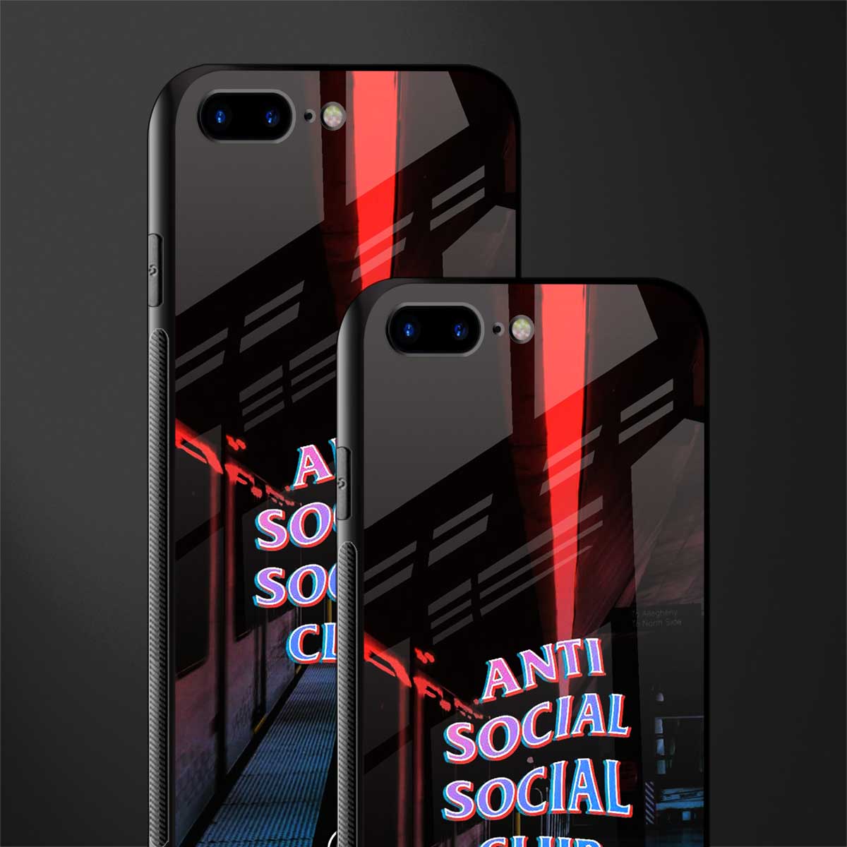 anti social social club glass case for iphone 8 plus image-2