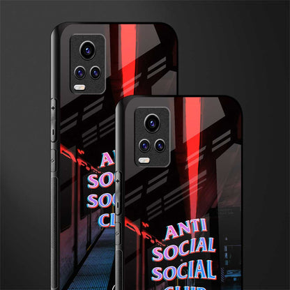 anti social social club back phone cover | glass case for vivo v21e 4g