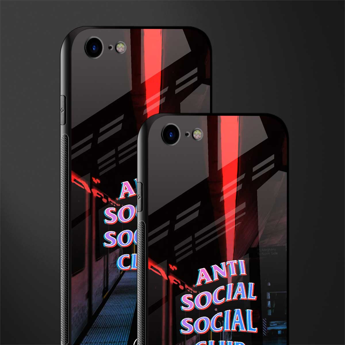 anti social social club glass case for iphone se 2020 image-2