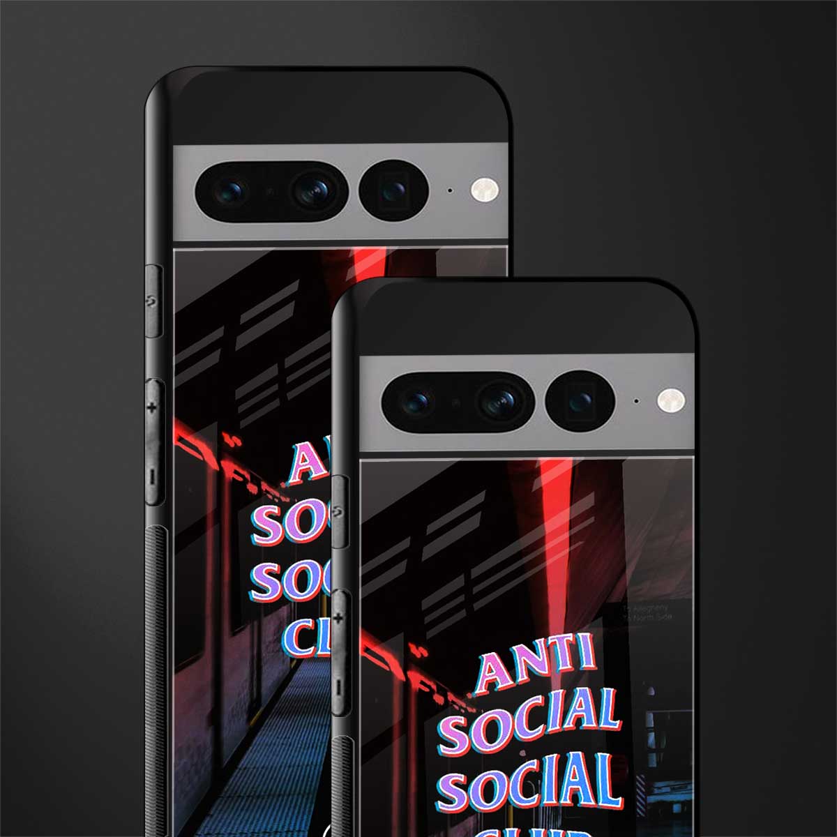 anti social social club back phone cover | glass case for google pixel 7 pro
