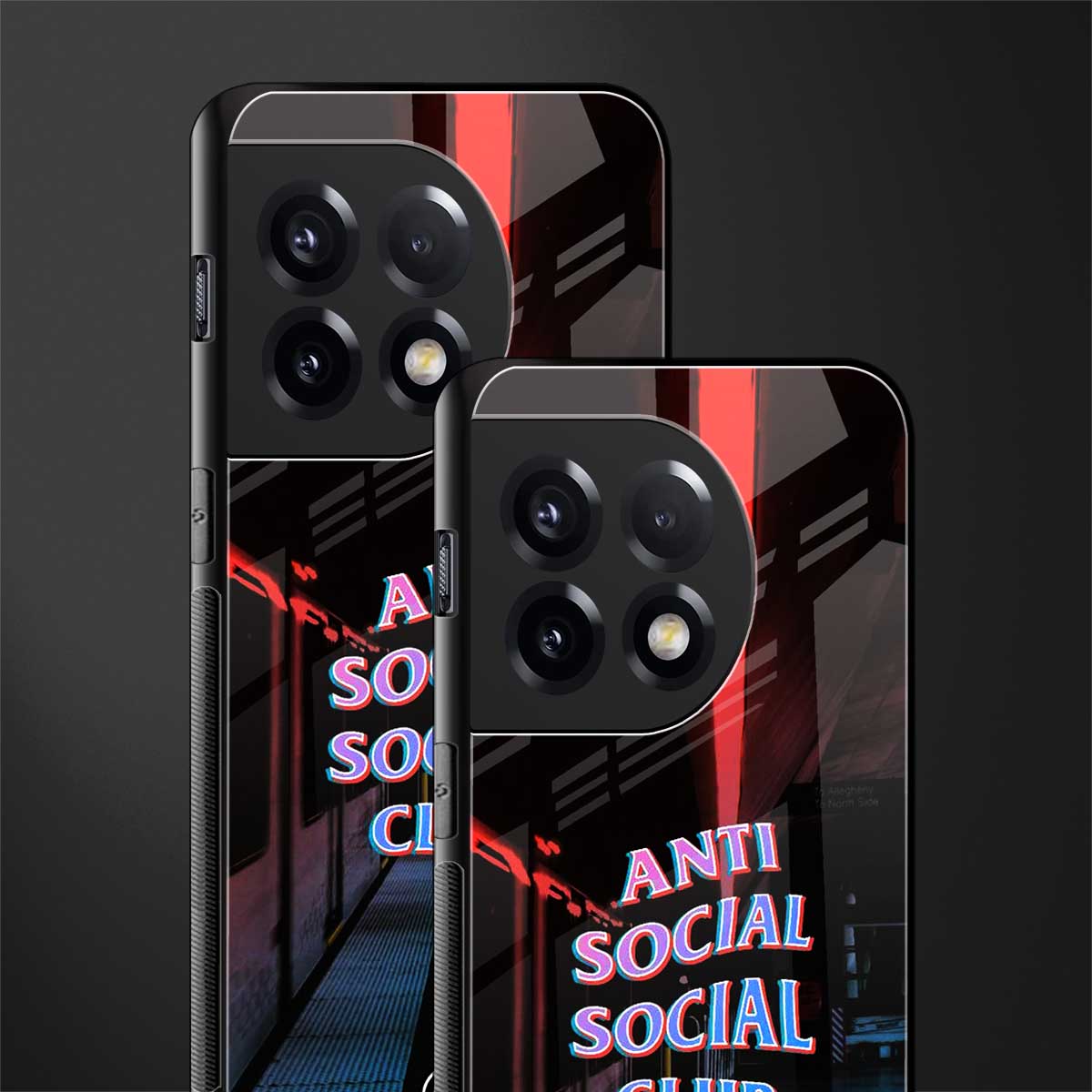 anti social social club back phone cover | glass case for oneplus 11r