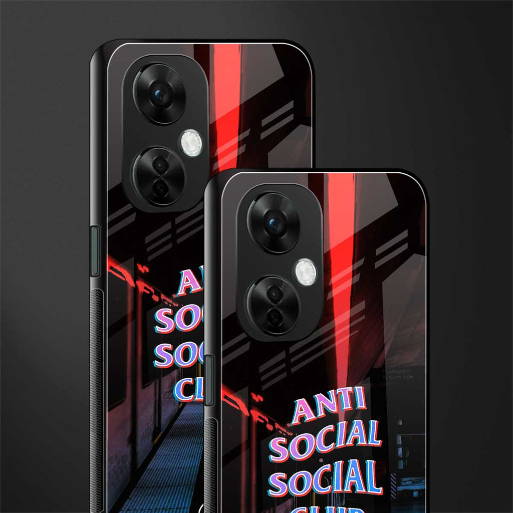anti social social club back phone cover | glass case for oneplus nord ce 3 lite
