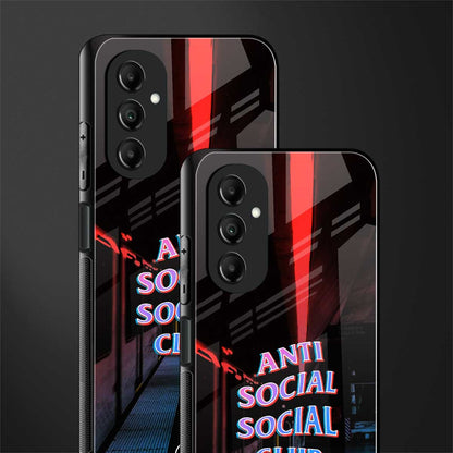anti social social club back phone cover | glass case for samsung galaxy a14 5g